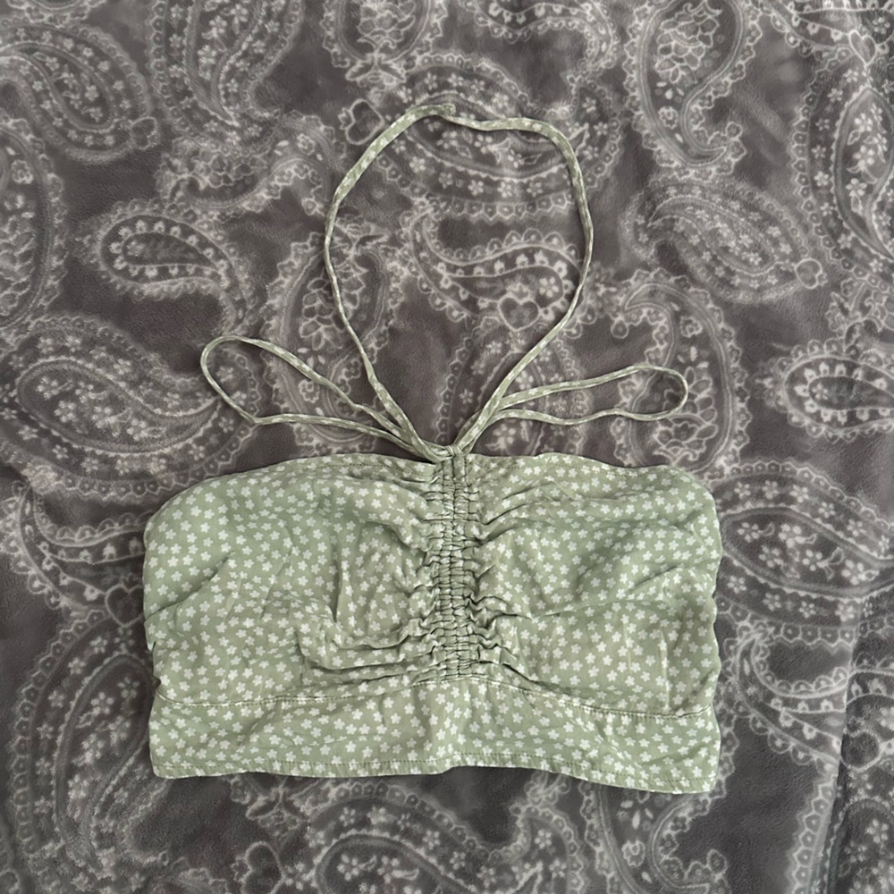 American Eagle Outfitters Olive Halter Top